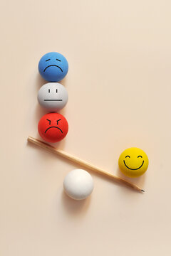 Emotional States and Personal Choice Concept with Colorful Mood Symbols