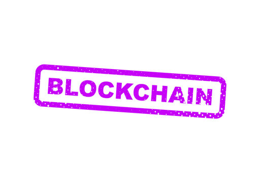 Purple vintage blockchain stamp seal illustration