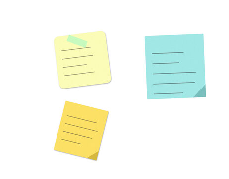 Colorful sticky notes with numbers and doodles on pastel background