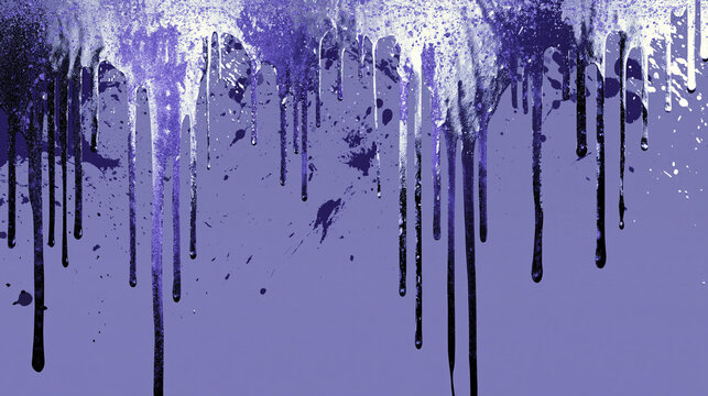 Purple paint drips on light periwinkle gradient background