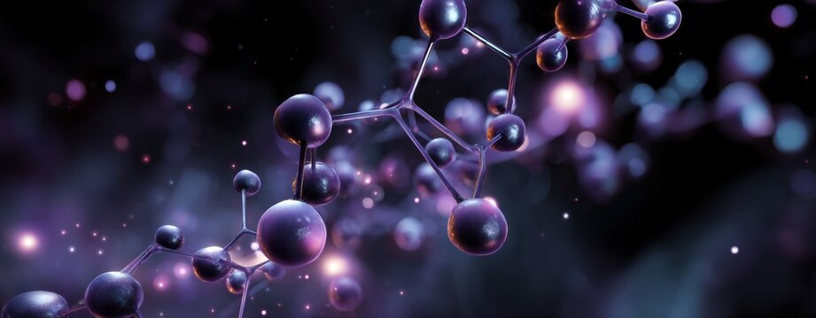 An Abstract Representation of Molecular Structure Featuring Glowing Nodes Set Against a Dark Background