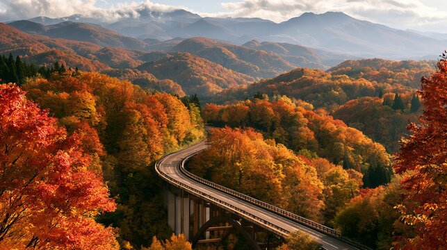 Fall hues color Fukushima's landscape.
