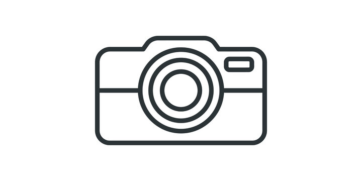 Line art camera icon representing photography and digital imaging equipment.