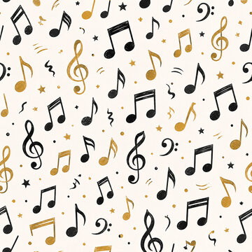 seamless pattern with musical notes
