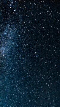 Vertical Summer South Sky Milky Way Galaxy Time Lapse Astrophotography