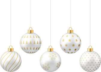 Obraz premium White Gold Christmas Ornaments