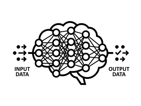 Neural network diagram with input and output data