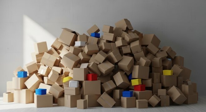 Cardboard box pile background