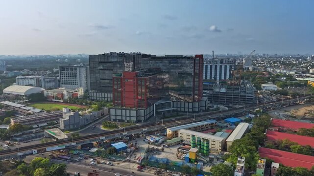 DLF Office Complex and Elevated City Transport Corridor Timelapse - [MONTH], [YEAR], [CITY], [COUNTRY]