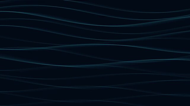 Abstract flowing blue waves moving gracefully across dark background digital animation for creative motion graphic projects and elegant modern corporate visuals.