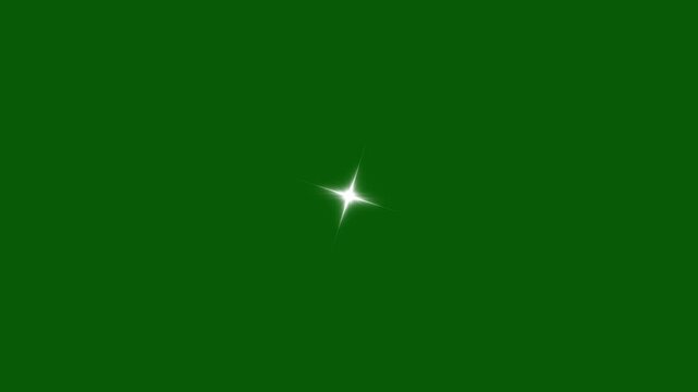 Twinkling stars animation, white cartoon blinking stars, glowing shining twinkle stars, sparkling star twinkle glitter white cartoon doodle animation on green screen background.4k loop animation