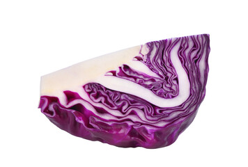 Obraz premium Slice of red cabbage isolated on transparent background. PNG