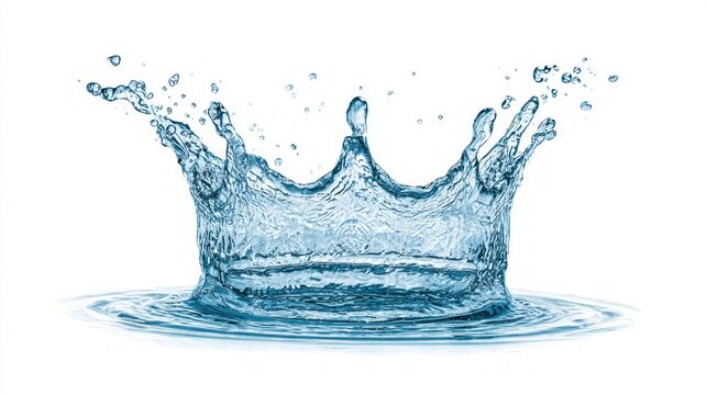 Water crown splash isolated on white background