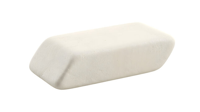 A white rubber eraser isolated on transparent background