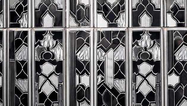 seamless background with bold black and white moroccan tile pattern