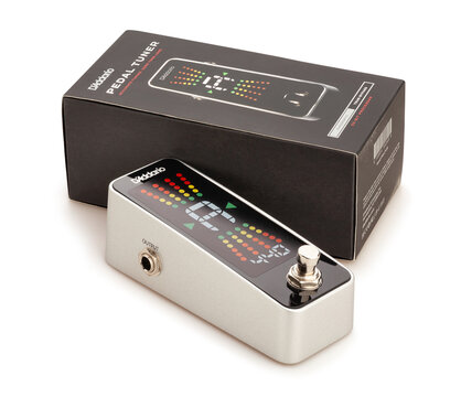 d'addario guitar tuner pedal path isolated on white