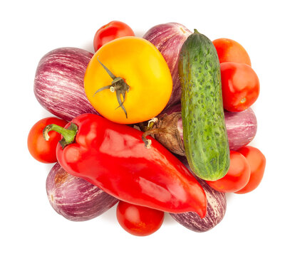 vegetable mix path isolated on white top view