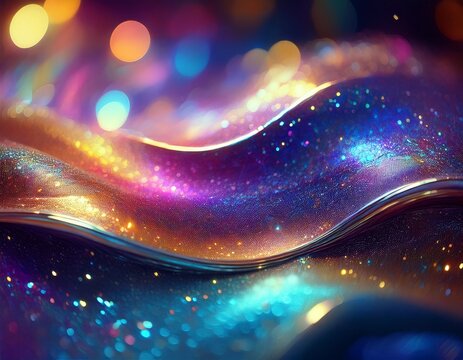 mesmerizing abstract texture with shimmering glitter and vibrant gradient lights creating a captivating ethereal and enchanting visual effect this digital art background exudes a sense of luxury