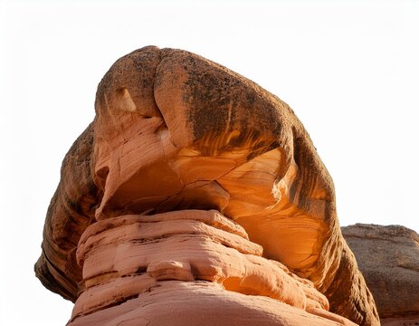 sandstone rock formation on an isolated background