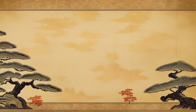 old paper texture vintage paper with japanese pattern tree