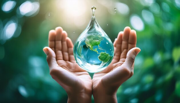 clean water drop world water day campaign hands delicately holding a pristine water drop symbolizing the importance of clean water and participation in world water day initiatives