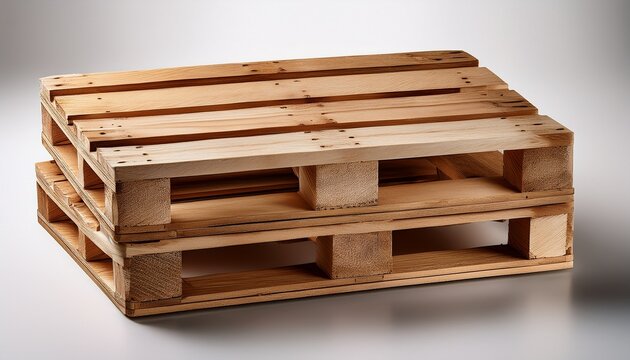 two wooden pallets stacked on top of each other on an isolated background