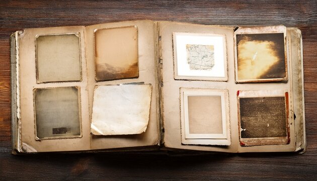 vintage paper sheets book old photo frames and corners antiqu