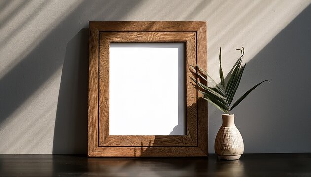 vintage photo frame mockup shadow