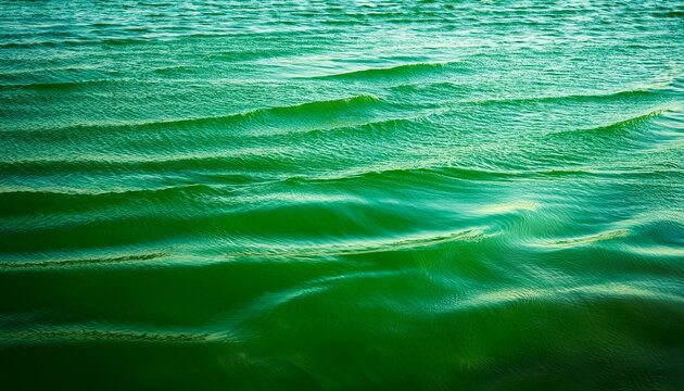 lake water with green colour and waves