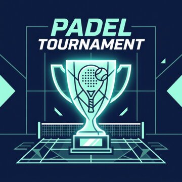 Exciting Padle Tournament Championship Trophy Neon Glow Illustration