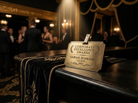 Elegant Corporate Excellence Awards Ceremony Event Name Tag Guest