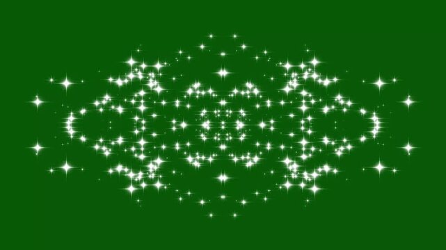 Magic light stars line effect, white glowing fairy sparkle line burst,  white twinkling particles animation, fairy dust wand glitter stars trail transition on green screen background.4k video