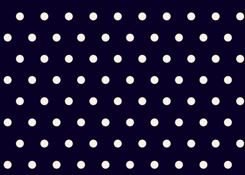 Retro Navy Polka Dot Pattern Background With Cream Dots Seamless Textile Design For Print