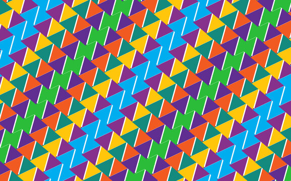 Colorful Geometric Triangle Pattern Mosaic With Repeating Vibrant Hexagon Tiles For Backgrounds