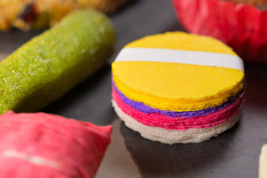 Traditional Mexican sweets including obleas