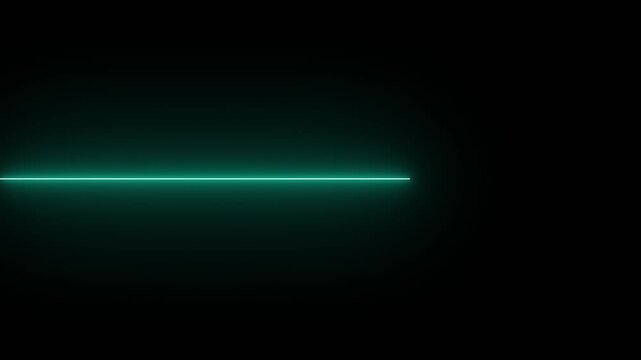 Straight neon laser line in black background  


