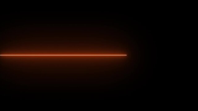 Straight neon laser line in black background  

