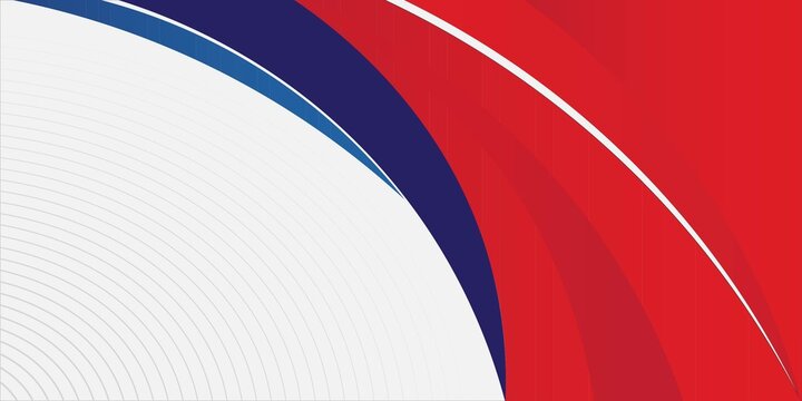 Modern red and blue gradient curved shape on white background