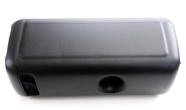 Black portable speaker isolated on a white background