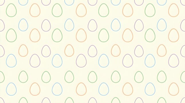 Soft pastel oval pattern with delicate multicolor outlines for minimal seamless backgrounds fabric wallpaper stationery packaging and decor
