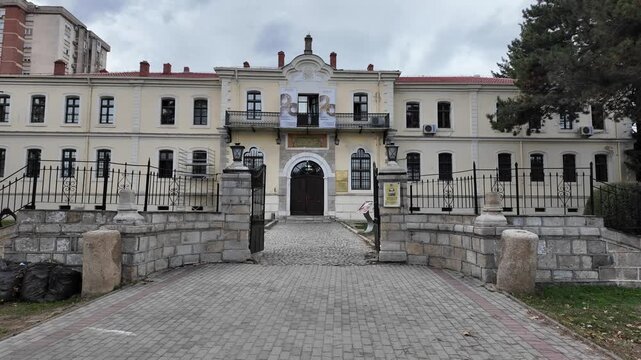 A view from the historical Monastir Military High School in Bitola, Macedonia. Mustafa Kemal Ataturk received military education at this school.
