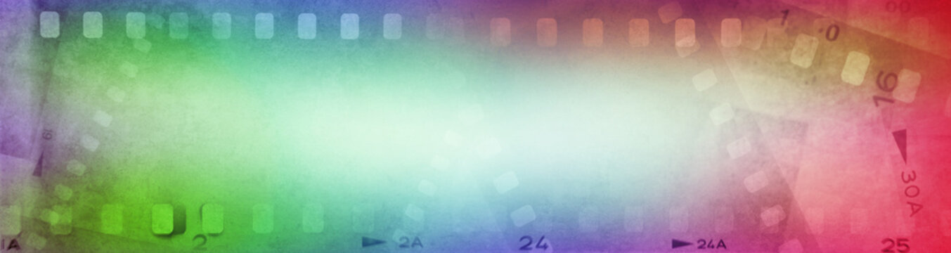 Colorful film frames background