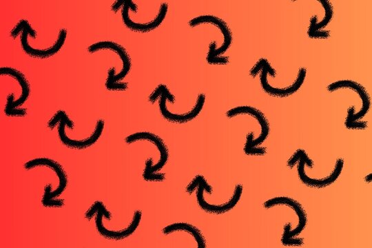 black arrow or orange red gradient background