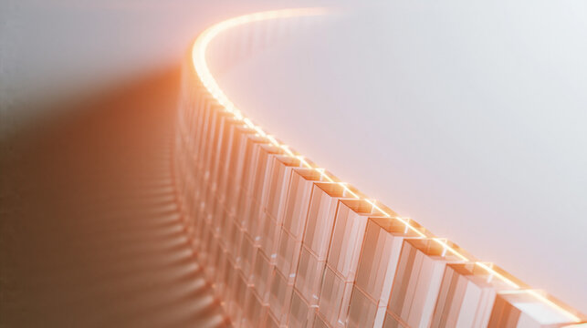 Abstract Glowing Curved Light Modern Architectural Background