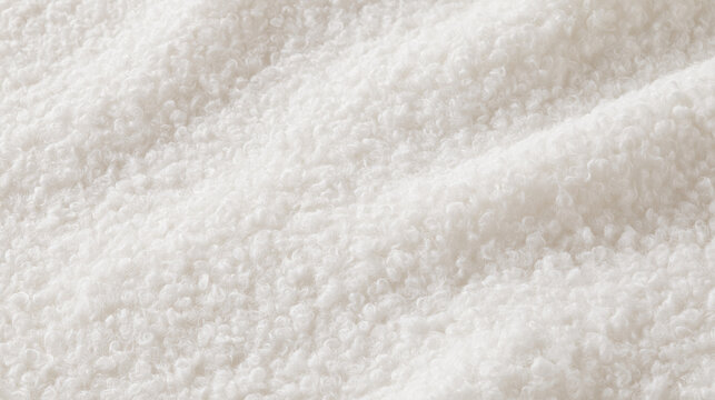 Soft White Boucle Fabric Texture Close Up Background