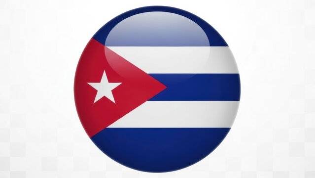 Cuba flag on a sphere with star