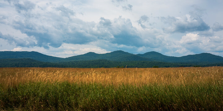 Adirondack Mountains summer landscape and cloudscape in Upstate New York