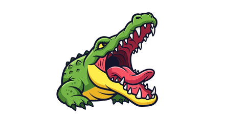 Obraz premium Cartoon Crocodile Head Shot.