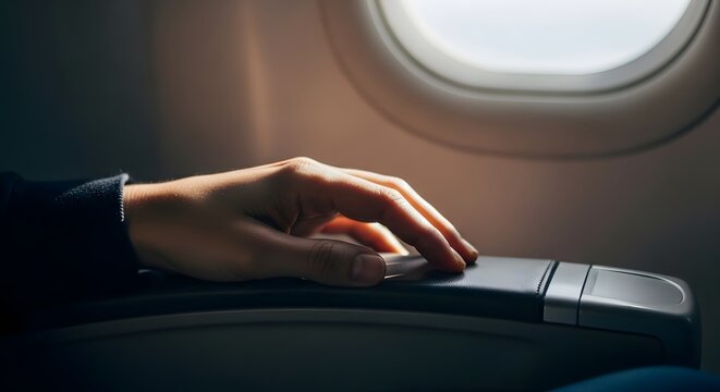 Peaceful Airplane Seat Relaxation with Soft Cabin Lighting and Minimal Interior Detail During Comfortable Air Travel