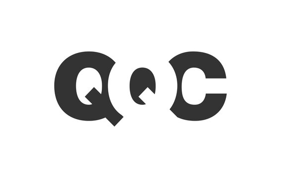 QQC logo design. Initial letter Q Q C bold font style for tech startups, consulting, corporate branding. Creative company name, headlines typography identity, trendy logotype.
